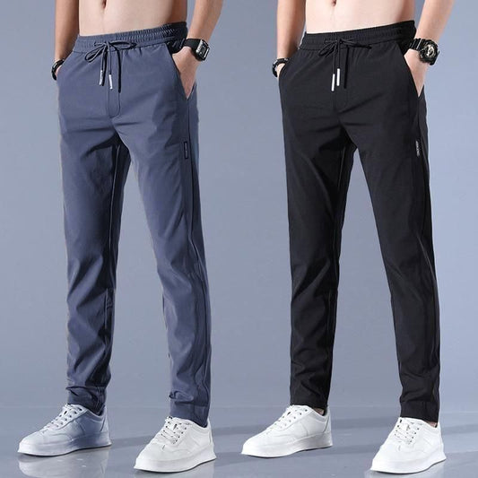 Men's Lycra Solid Track Pants with Pockets – Buy One Get One Free